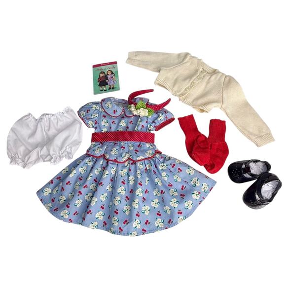 American Girl Emily Meet Outfit Doll Dress Headband Shoes Socks Bloomers Cards - Picture 2 of 6